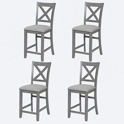Ensemble de 4 chaises de salle à manger seulement, chaises à hauteur de comptoir