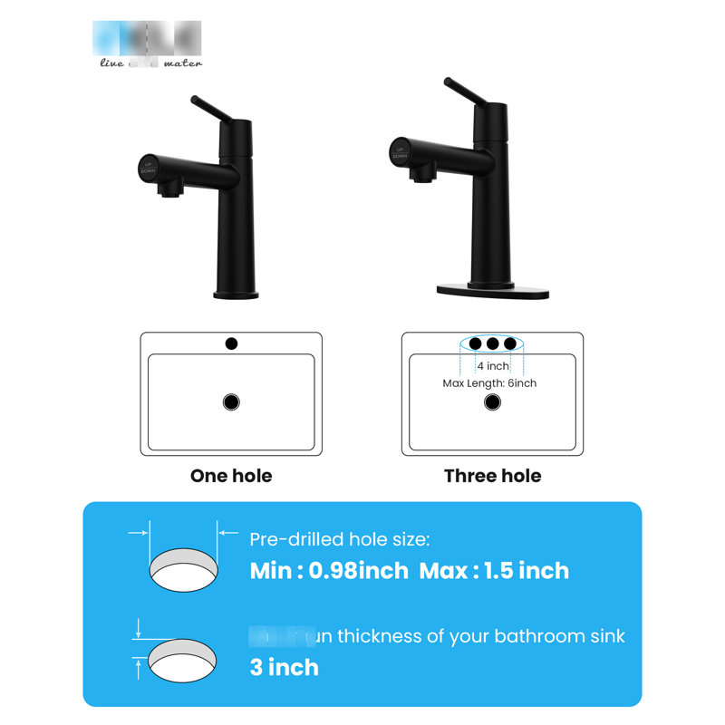 Matte Black Bathroom Sink Faucet, 1 Hole Deck Mount, Dual Flow & Fountain, Scratch, Corrosion Resistance, Water Saving Installation Tap, Fountain Switching, Corrosion Finish, Conservation, Simple Diy
