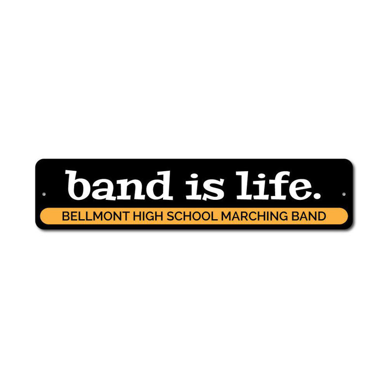 Signe en aluminium Band Is Life, H 6 po x l 24 po x P 0,063 po