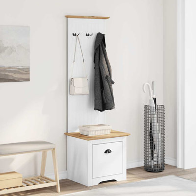 Hallway Cabinet With Hooks BODO 50X40x157 Cm