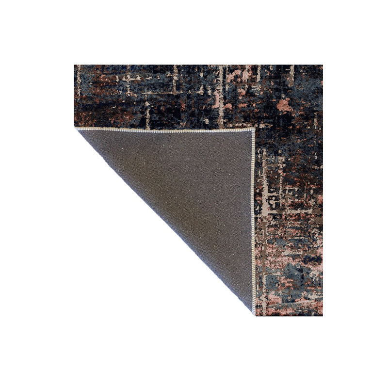 Tapis décoratif multicolore à motif abstrait lavable à la machine, Sous-tapis rectangulaire de 3 pi 3 po x 4 pi 11 po