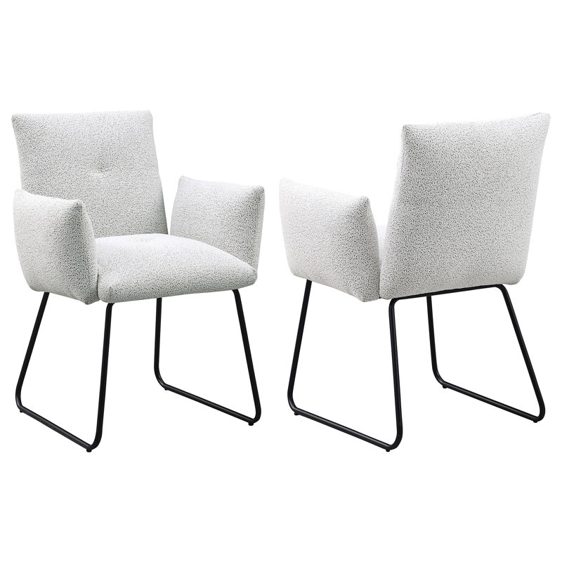 Donica Light Drey Upholstered Dining Arm Chair(Only Dining Chairs)