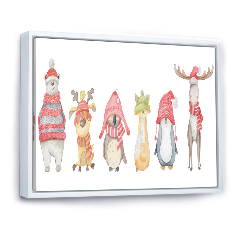 Ours polaire mignon, reproduction sur toile, H 30 po x l 40 po x P 1,5 po, Cadre flottant blanc