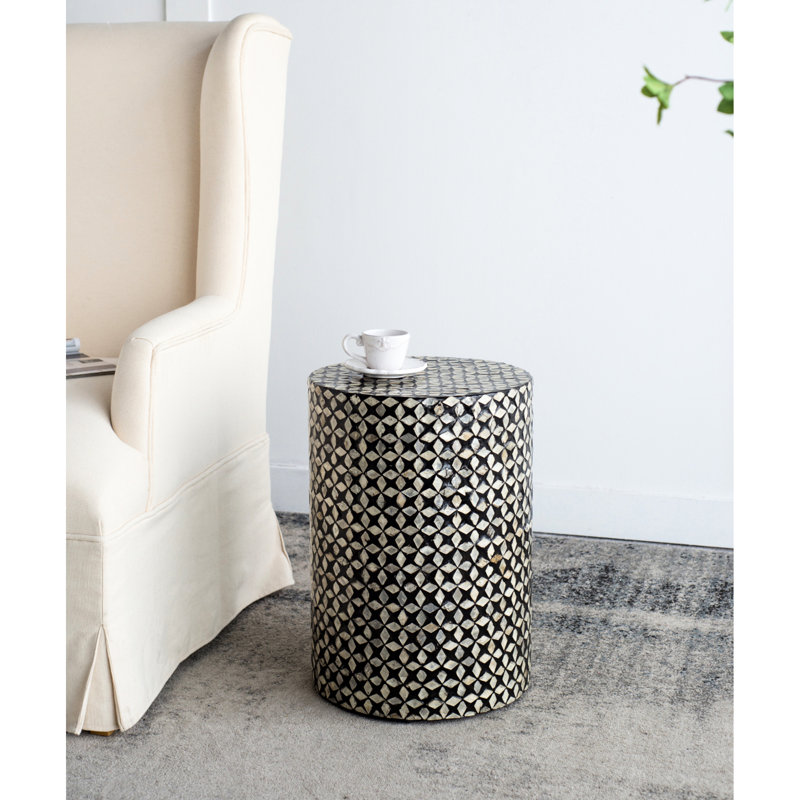 Tabouret rond noir au design créatif, idéal pour la table d'appoint de jardin dans le salon 14,3 livres