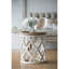 Grande table d'appoint 23 po blanche vieillie