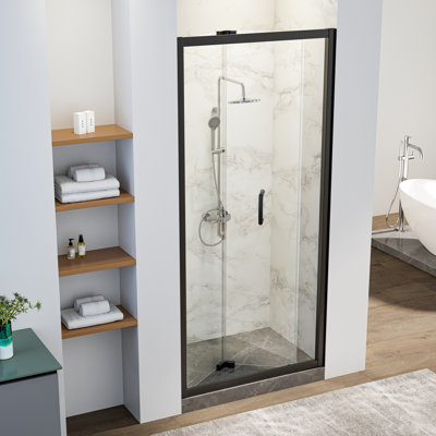 Porte de douche pliante chromée l 35,5 "x H 72"