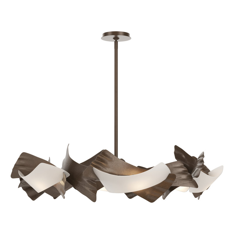 Luminaire suspendu 6 lumières Crest, Bronze