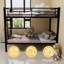 Lit superposé simple au-dessus d'un lit simple en métal pour les filles, structure de lit en métal avec échelles et garde-corps, 2 lits convertibles, aucun sommier requis