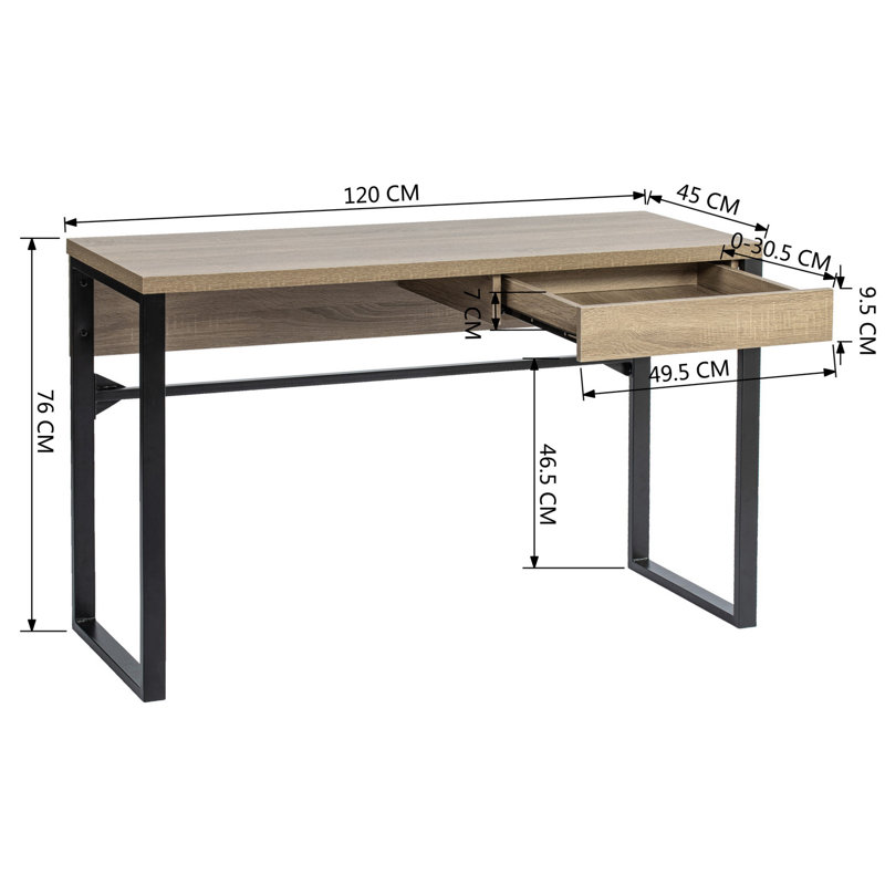 Metal Base Writing Desk