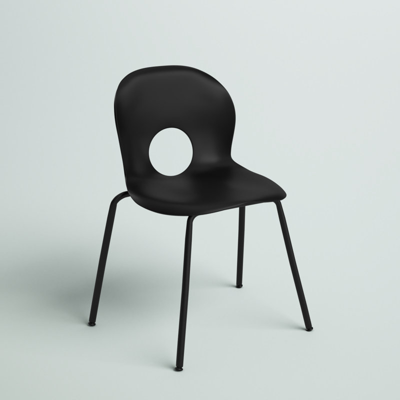 Donette 770 lb. Capacity Designer Plastic Stack Chair, Black