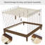 Base de lit plateforme en bois de 12 po de hauteur, lit plateforme en bois massif avec support de lattes robuste, sans tête de lit, aucun sommier requis-508571638-491681832