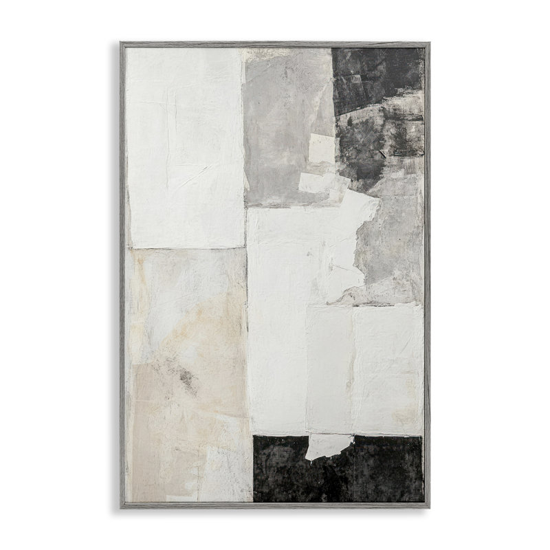 Subtle Layers Arrangement Framed Giclee, design by Mona Grace, Farmhouse Grey Framed Giclee, 18" H x 12" W