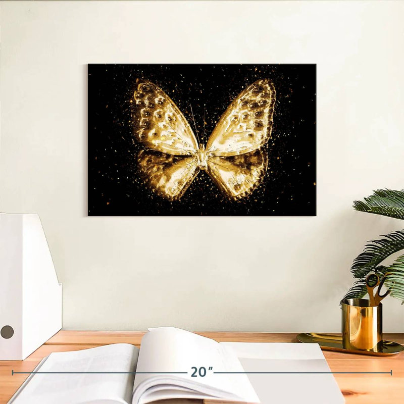 Brampt le papillon doré I, H 8 po x l 12 po