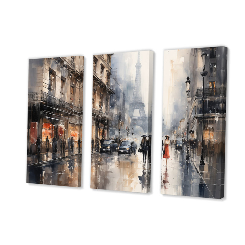 «Fashion Couture Cityscape - Cityscapes», reproduction d'art sur toile, H 28 po x l 36 po x P 1 po