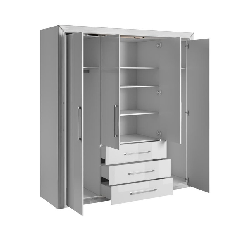 Monsalve 4 Door Manufactured Wood Wardrobe