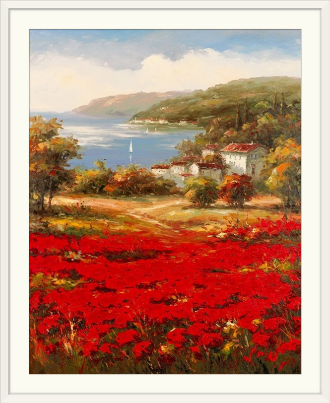 « Poppy Harbor », reproduction d’art, H 48 po x l 38 po x 1,5 po, Toile