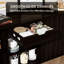 Buffet 70 po avec portes tambour rondes, grand tiroir de rangement, tablettes réglables et pieds en bois massif pour la salle à manger, le salon et le vestibule-1299452115