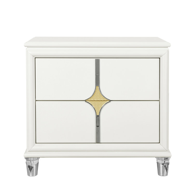 Side Table, Nightstand With Acrylic Front Legs