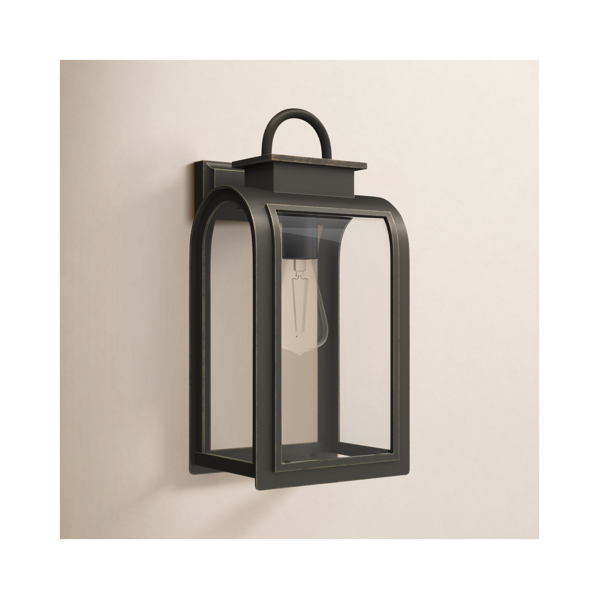 Matheus Single Light Outdoor Wall Light, 16" H x 8" W x 8.125" D