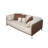 71" Modern Two-Tone Faux Leather Sofa Collection with Flared Arms and Toss Pillows-385499285
