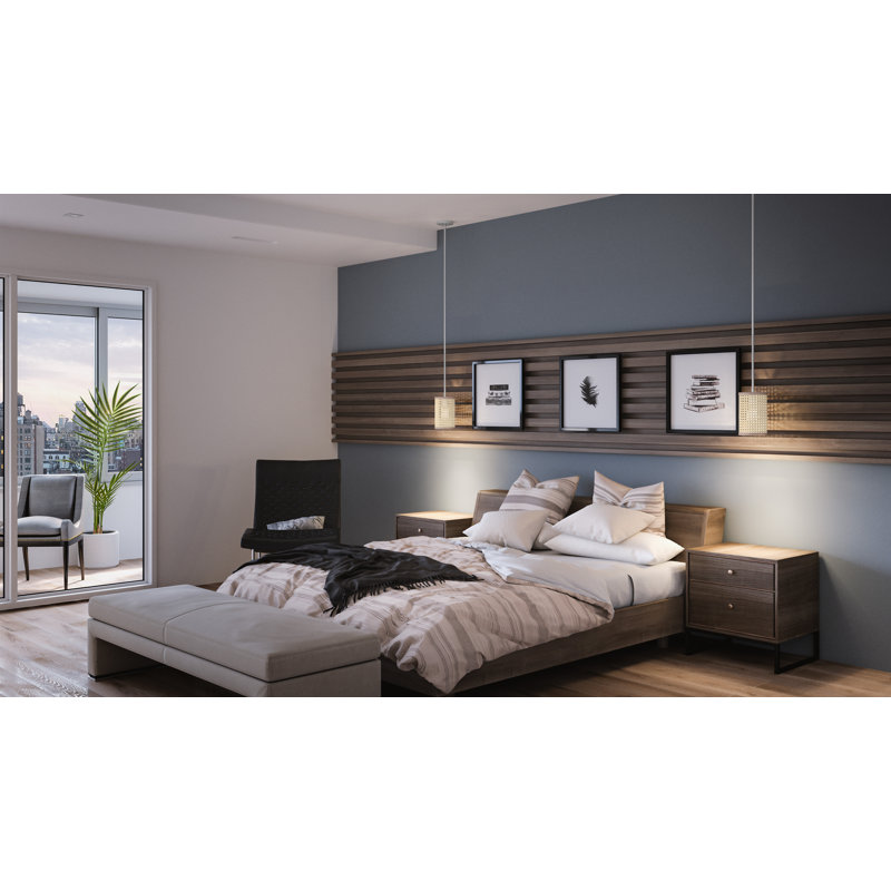 Mini-luminaire suspendu 1 lumière noir mat, Nickel brossé