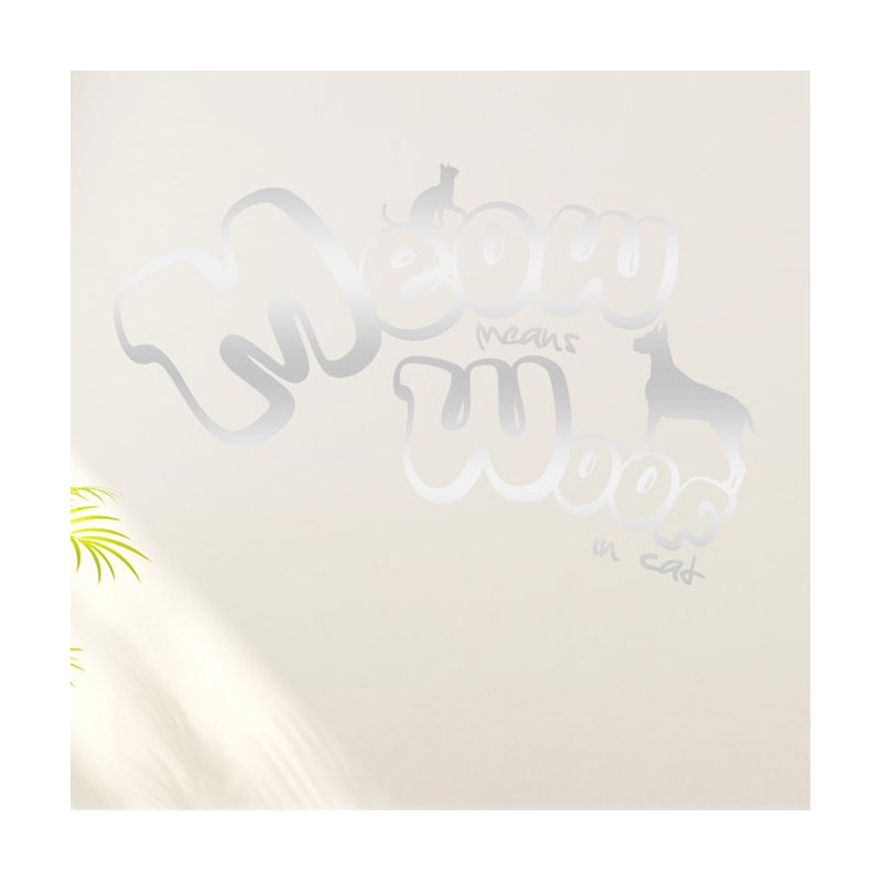 Non-Wall Damaging Wall Decal, Large, Shiny Silver