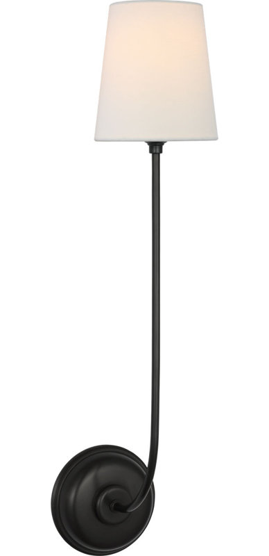 Vendome 26" Single Sconce with Linen Shade, Bronze