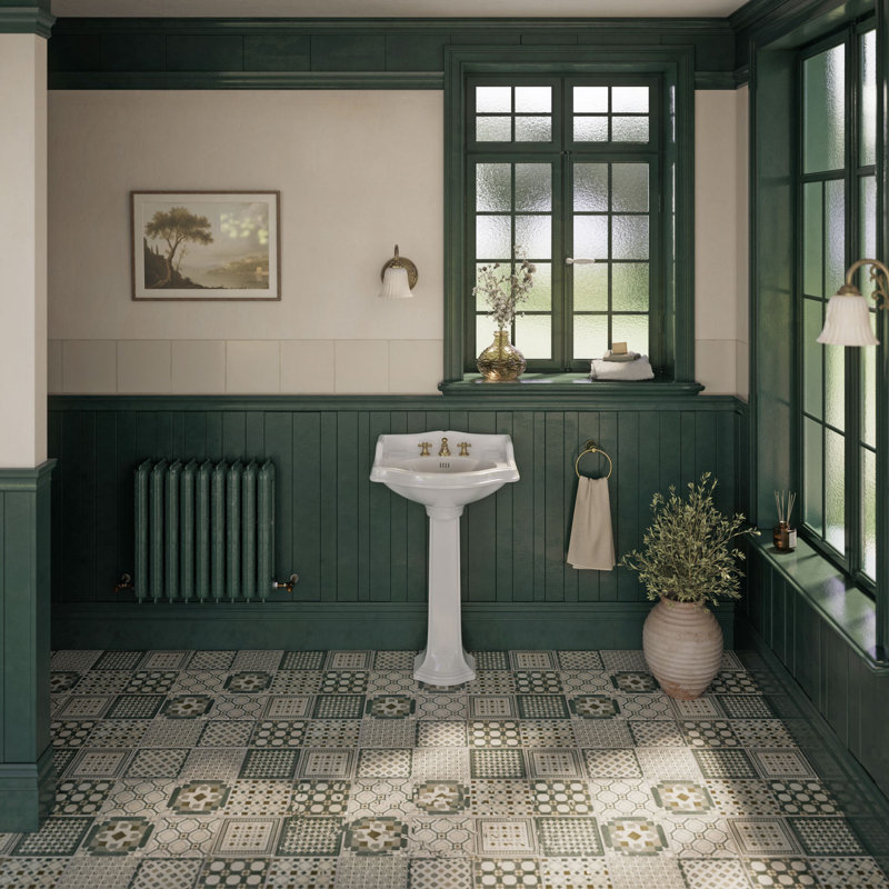 China 27.125" Tall White Vitreous China Oval Pedestal Bathroom Sink with Overflow, 8" Center