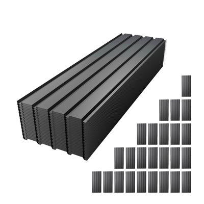 25 Pcs Waterproof Heavy Duty Metal Roof Panels Gray