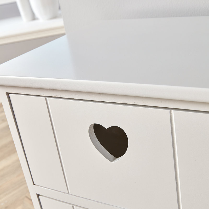 Briella 3 Drawer Bedside Table, White