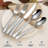 Theoson Silverware Set - 20-Piece Hammered Stainless Steel Flatware, Dishwasher Safe