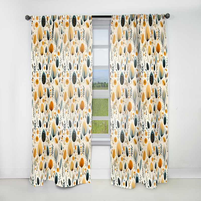 Motif bohème inspiré de la nature - rideau bohémien - obscurcissant la pièce en velours - 1 panneau, L 52 po x L 95 po