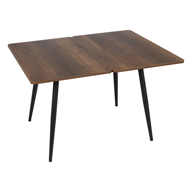Aasiah Metal Base Dining Table, Brown
