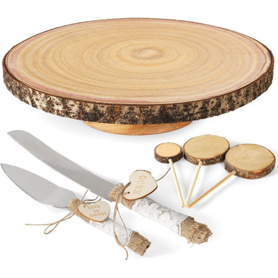 Présentoir à gâteaux en bois rustique personnalisable Garden