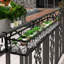 Tablette de balconnière pour balcon avec crochets, support à plantes en fer robuste pour clôtures, patios et porches extérieurs