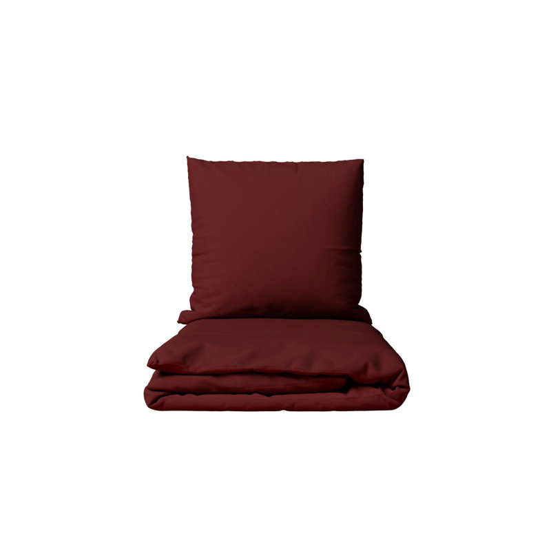 Elio Bed Linen, 200 x 200cm Duvet Cover + 2 Pillowcases (80 x 80cm, Dark Red