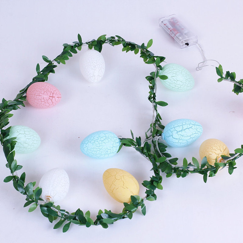  Easter Lights String Cracked Eggs Colored Lights String Holiday Theme Decoration