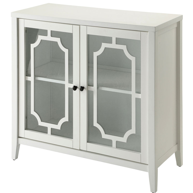 Console blanche avec capacité de rangement - 2 portes et élégance utile gracieuse