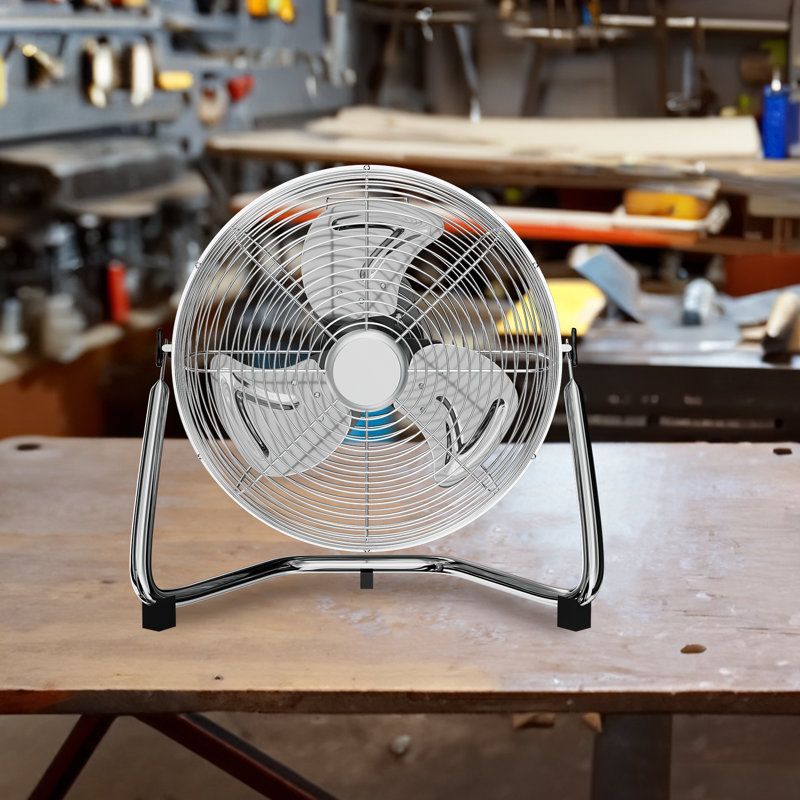 12" High Velocity Floor Fan, 3 Speeds Quiet Heavy Duty Metal Floor Fan with 230° Adjustable Tilt, Sliver