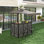 Ensemble de 3 barbecues d'extérieur avec table de bar et 2 chaises de bar pliables pour le patio