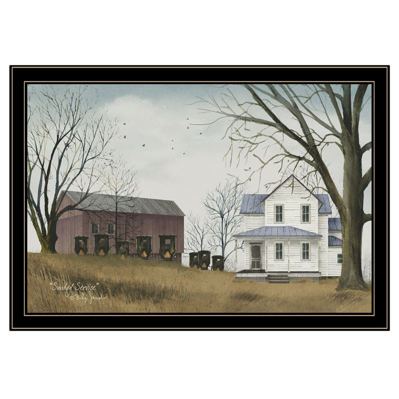 «Sunday Service» par Billy Jacobs, reproduction encadrée prête à accrocher, cadre noir