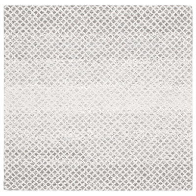 Tapis géométrique en laine et coton touffeté à la main Micro-Loop