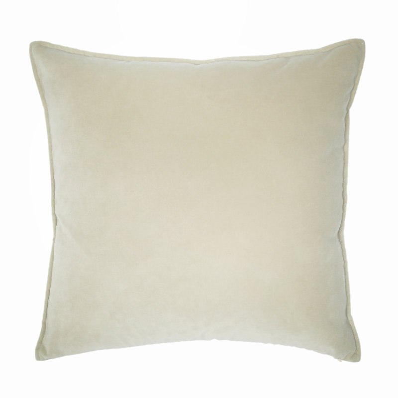Franklin Washable Velvet Square Pillow Cover & Insert , Snow, 22"H x 22"W