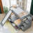 Twin Over Full Bunk Bed With Drawers,Storage And Slide, Multifunction, Gray