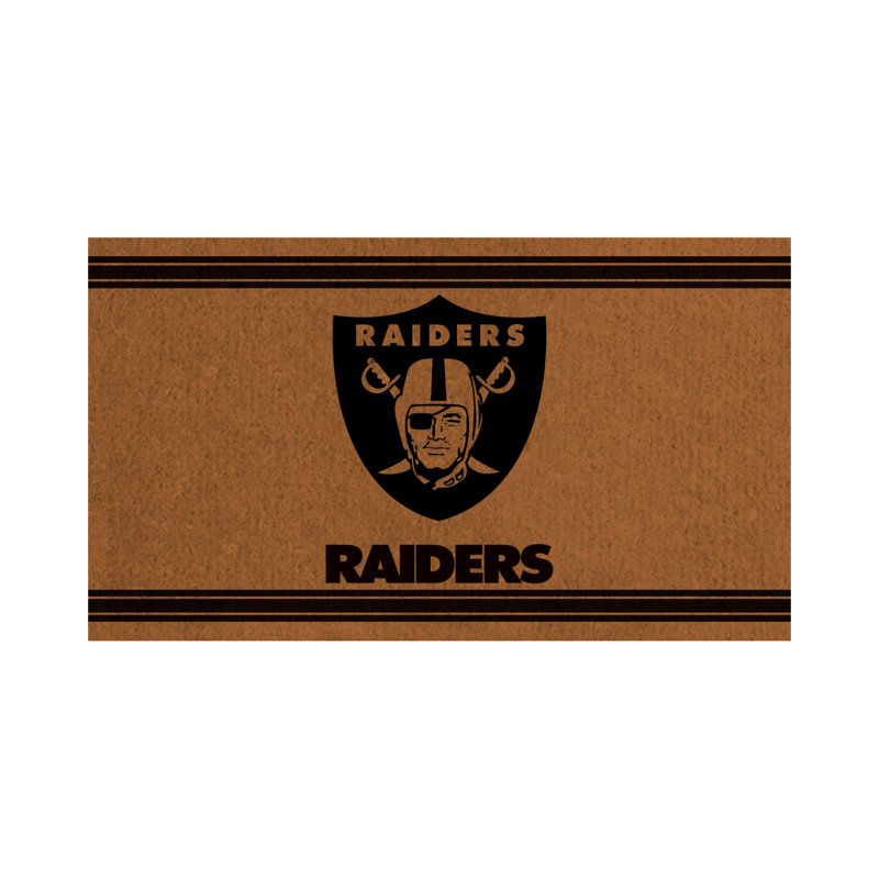 28in. x 16in. NFL Single Color Outdoor Coir Door Mat, Raiders