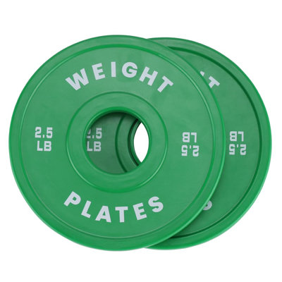 Bumper Plates, 2 inch Rubber Weight Plates, 2.5 LB Set of 2 Plates For Weight Lifting Strength Training Home Gym
