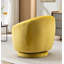 Fauteuil demi-tonneau pivotant en velours avec base robuste et coussin rembourré épais-1619580527