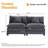 Modular 2-Seater Sofa Couch with Corduroy Upholstery-1756823882