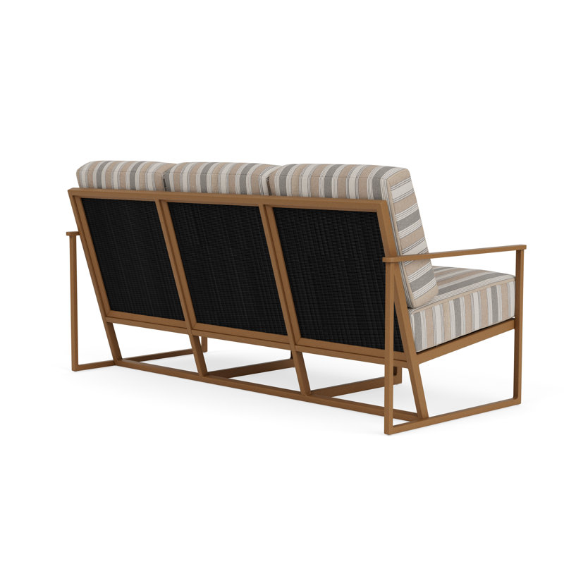 Summit Outdoor 3 - Seat Patio Sofa, Ebony, Purveyor Pewter, Hickory