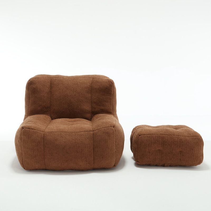 Dining Chairs Velvet Bean Bag, Brown Velvet